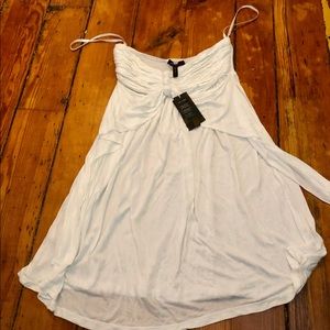 Strapless white summer dress